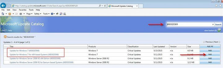 Windows 7 scarica il catalogo degli aggiornamenti