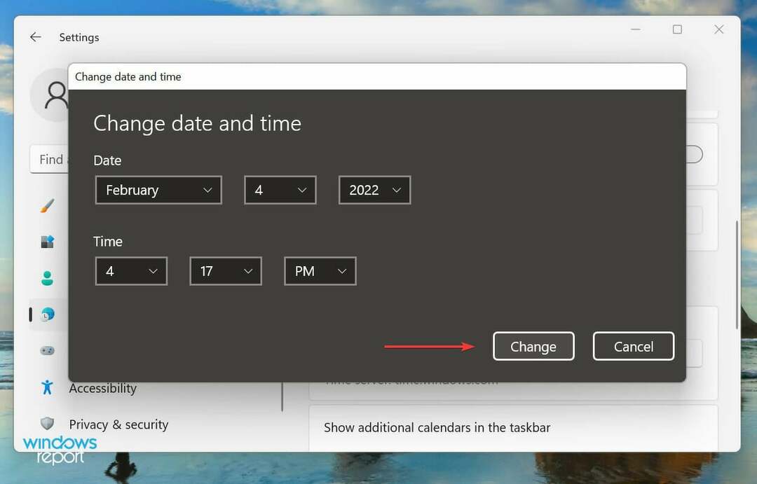 Ändra datum och tid för att fixa xbox-appen som inte startar spel Windows 11