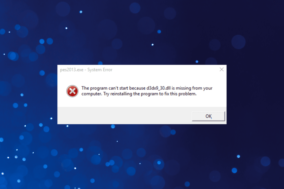 javítsa ki a hiányzó d3dx9_30.dll fájlt a Windows rendszerben