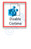 Išjunkite „Cortana“