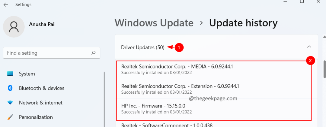 Windows tvarkyklės naujinimai