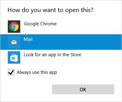 Windows 10 Mail -jakeluluettelo
