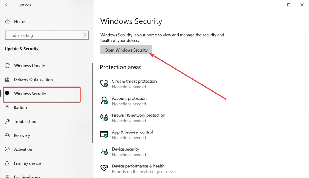 setări de securitate Windows