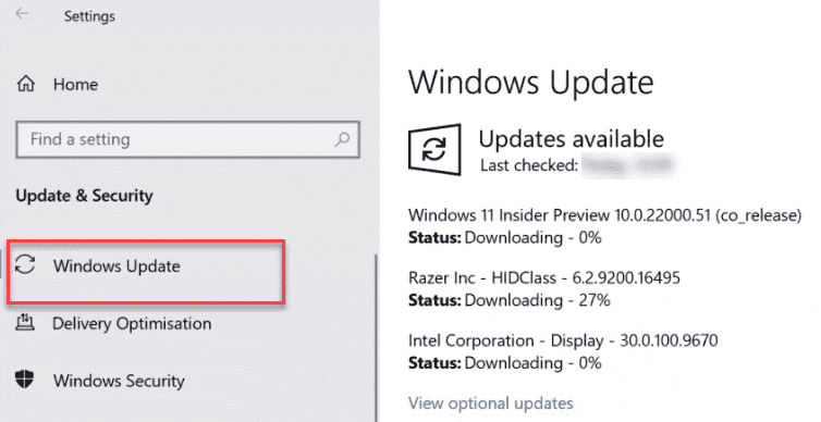 Téléchargement de Windows Update Min