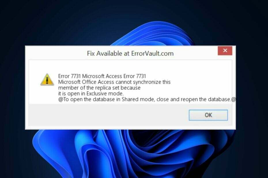 Microsoft Access-Fehler 7731
