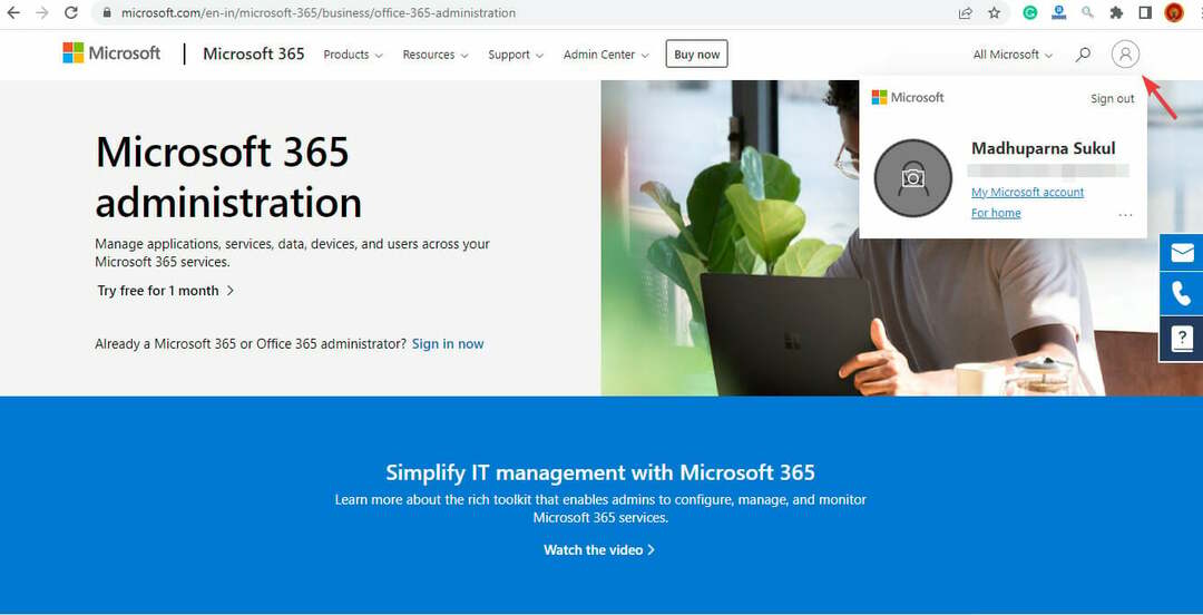 entrar no centro de administração do Microsoft 365