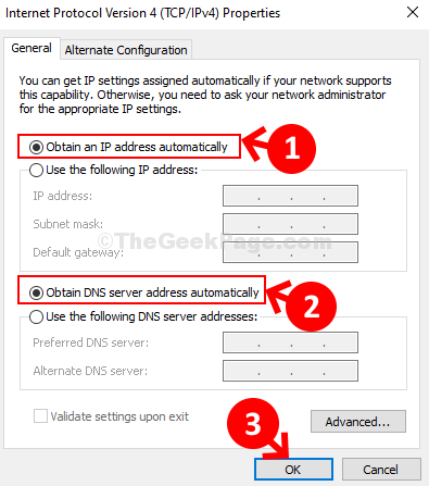 Internet Protocol versjon 4 (tcp Ipv4) Få en IP-adresse automatisk Få DNS-serveradresse automatisk