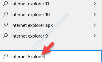 שולחן עבודה התחל חיפוש ב- Internet Explorer