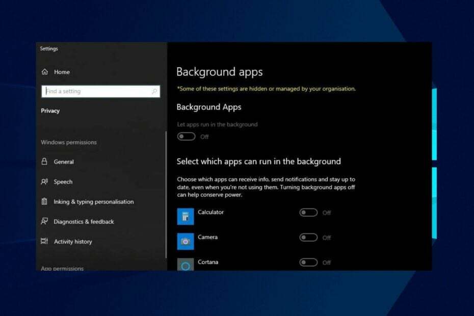 Parandage Windows 10 halliks muutunud taustarakendused