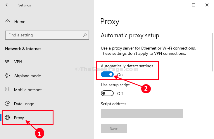 Detección automática de la ventana de configuración del servidor proxy