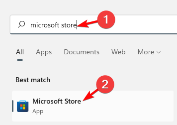 potražite Microsoft Store