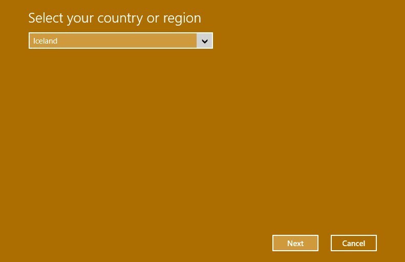0x803f7001 „Windows 10“ klaida pasirinkite savo šalį ar regioną
