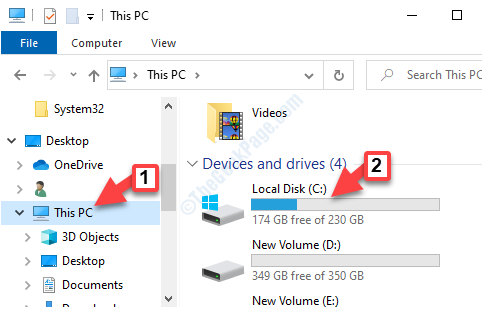 File Explorer Šis Pc C disks