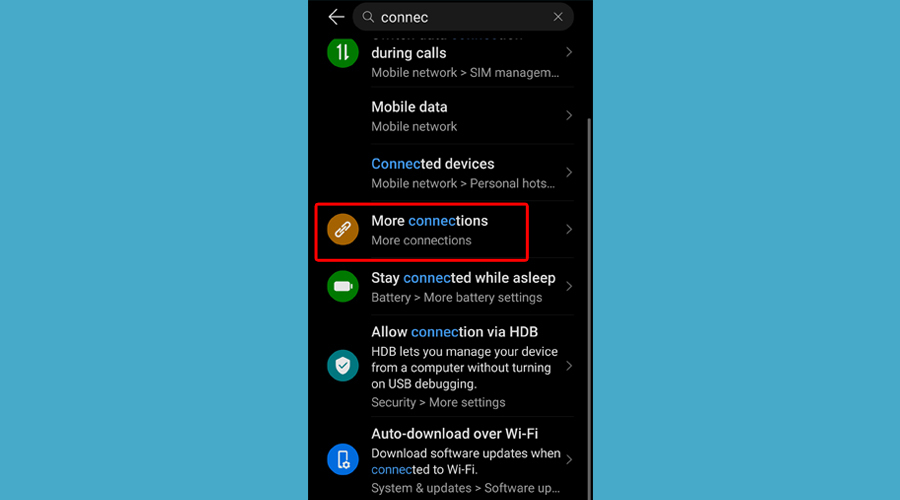 Android affiche plus de connexions