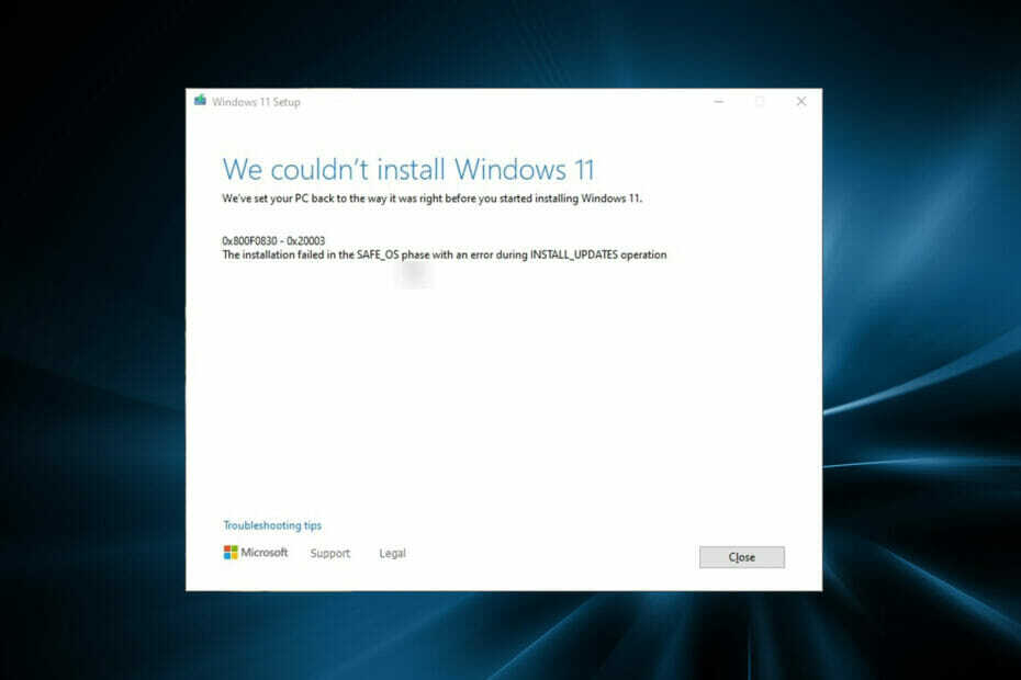 A Windows 11 0x800f0830 hibakód kijavítása