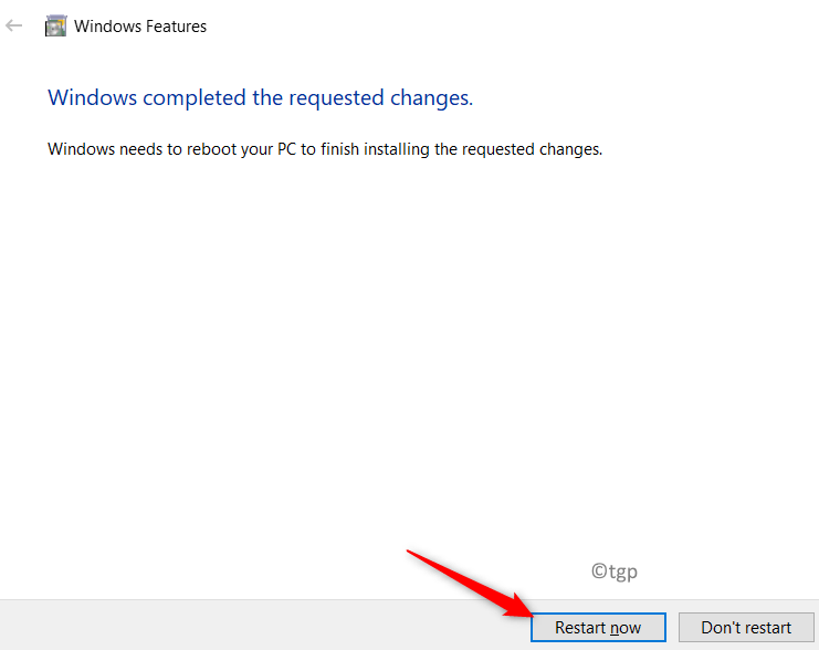„Windows“ funkcijos paleisti iš naujo po pakeitimų Min