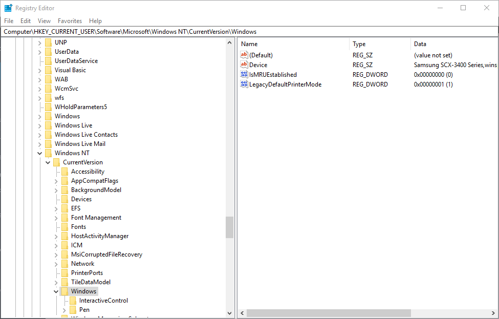 Windows ključ mog pisača ne može se postaviti kao zadani