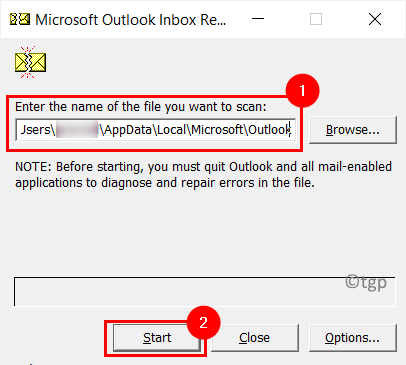 أداة إصلاح علبة الوارد في Outlook دقيقة