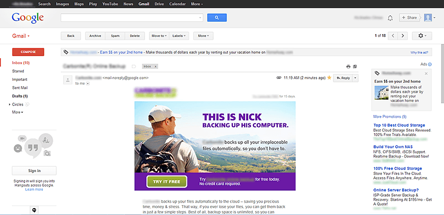 माइक्रोसॉफ्ट के नवीनतम स्क्रूल्ड अटैक स्लैम जीमेल के ईमेल जैसे विज्ञापन