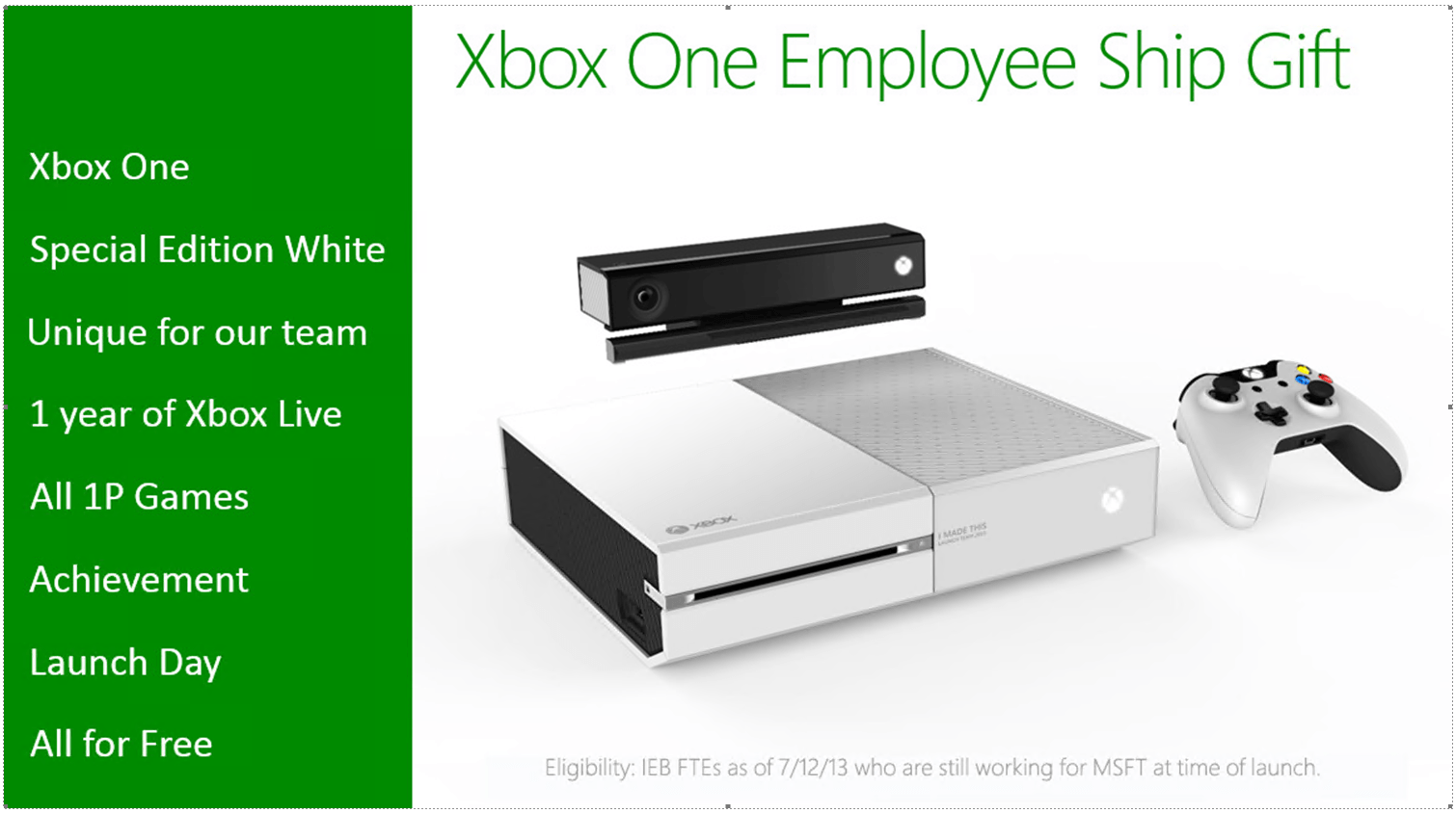 موظفو Microsoft يحصلون على أجهزة Xbox One بيضاء مجانية