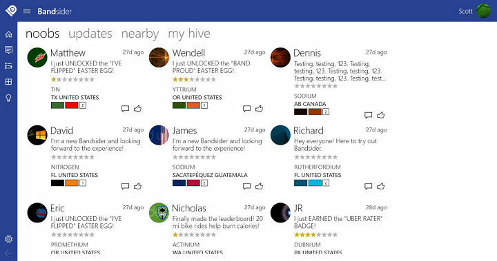 Bandsider é um aplicativo social para usuários do Microsoft Band