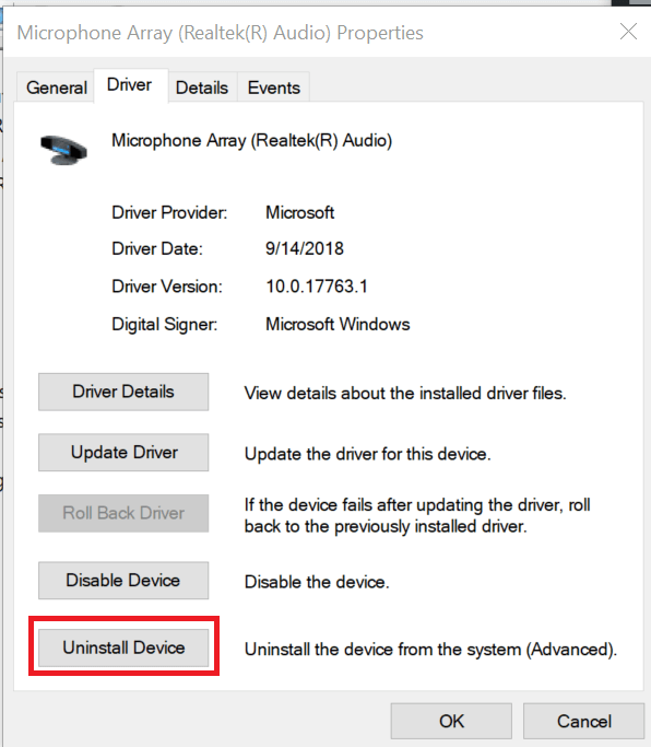 Windows 10 update verwijderde geluidsdriver