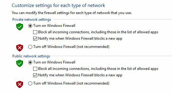zapnout-firewall systému Windows
