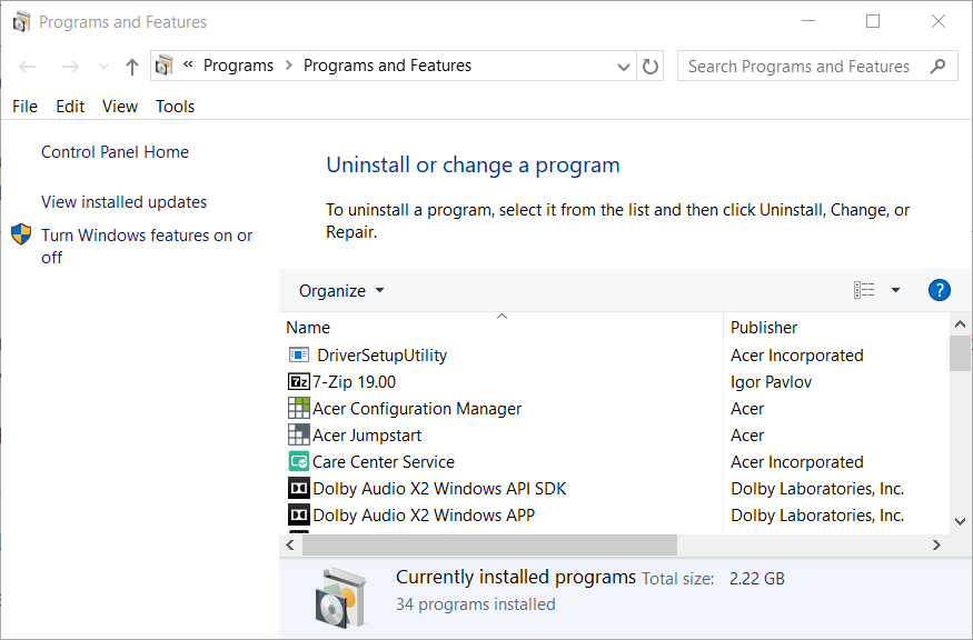 Programlar ve Özellikler uygulaması Windows'ta Düzeltme 0x8007045b Hatası