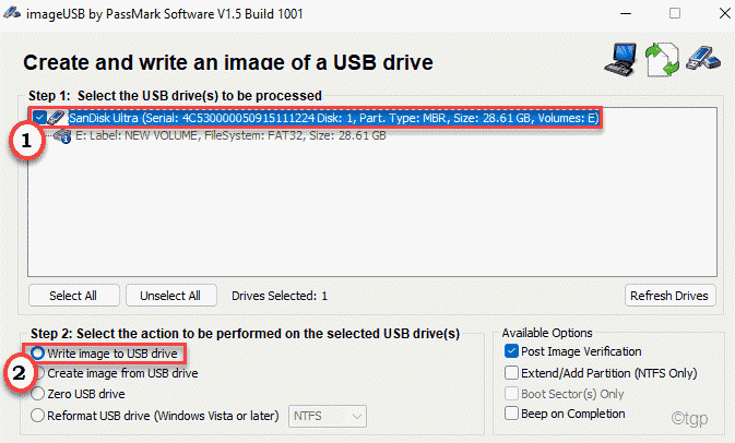 USB įrenginio rašymo min