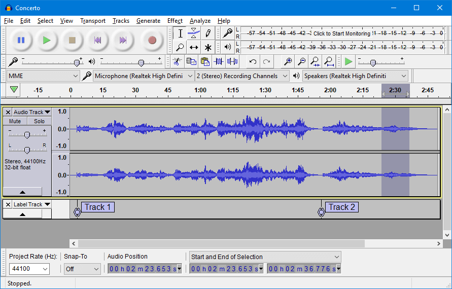 Audacity - Registratori audio con timestamp