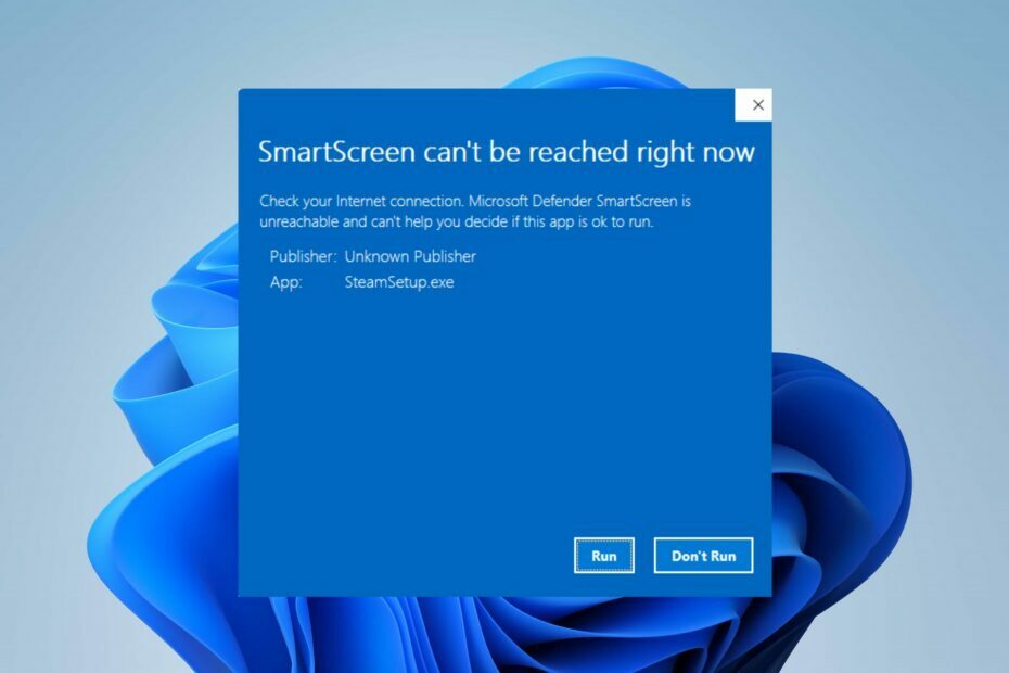 windows smartscreen ei ole praegu kättesaadav