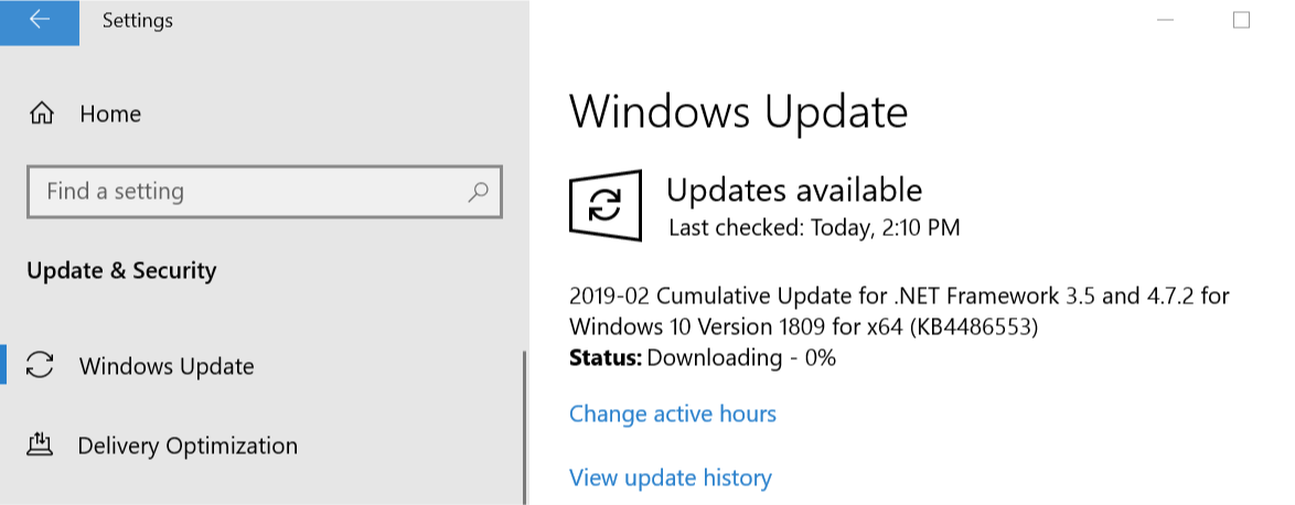er is iets misgegaan met de Windows-update van uw extensie