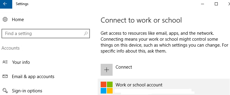 Outlook เข้าถึงที่ทำงานหรือโรงเรียน