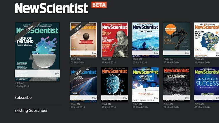New Scientist veröffentlicht offizielle App für Windows 8, kostenlos herunterladen
