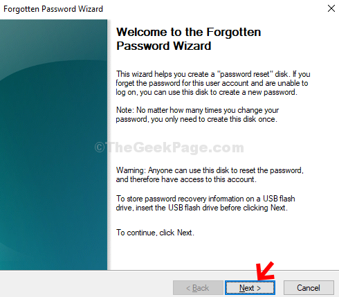 Procedura guidata password dimenticata Avanti