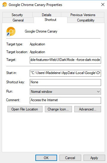 Dark Mode Chrome Canary aktivieren