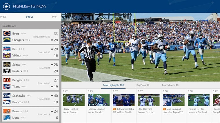 Η εφαρμογή "NFL Now" φέρνει μια ροή βίντεο των αγαπημένων σας ομάδων NFL σε Windows 8, Windows Phone 8