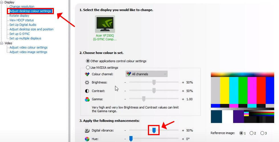 Gehen Sie zu Desktop-Farbeinstellungen in der NVIDIA-Systemsteuerung anpassen