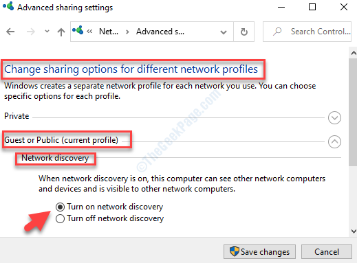 Paramètres de partage avancés Invité privé ou public (profil actuel) Découverte de réseau Activer Activer la découverte de réseau