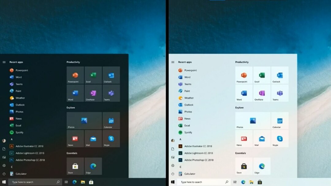 Windows 10s ikoniske startmenu får et nyt redesign