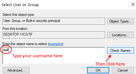 Потребителско име Изброяване Fix Мин
