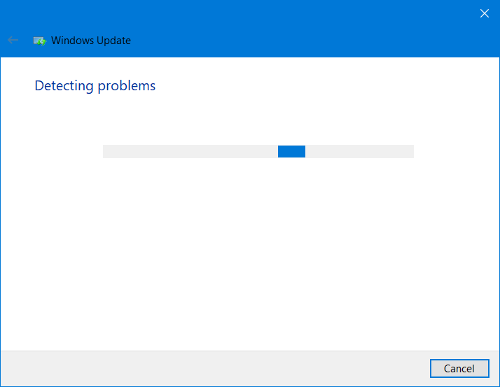 Windows Update sorun giderme aygıtı, 80072efe güncellemesi ile kademeli olarak güncellenmiyor