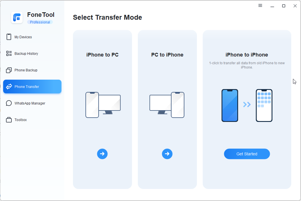 Skaff deg FoneTool: iPhone-sikkerhetskopiprogramvare for databehandling