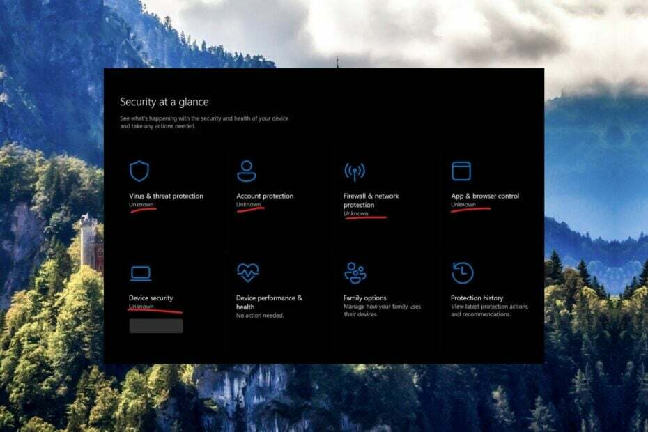 Windows Security აჩვენებს უცნობია