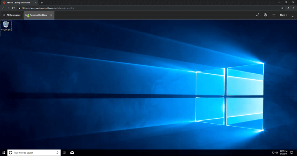 Opret forbindelse til Windows Virtual Desktop