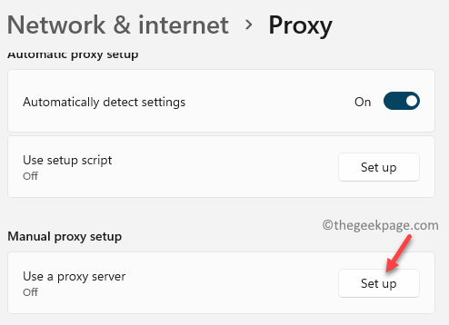 Omrežni in internetni proxy Ročna nastavitev proxyja Uporaba proxy strežnika Nastavitev Min
