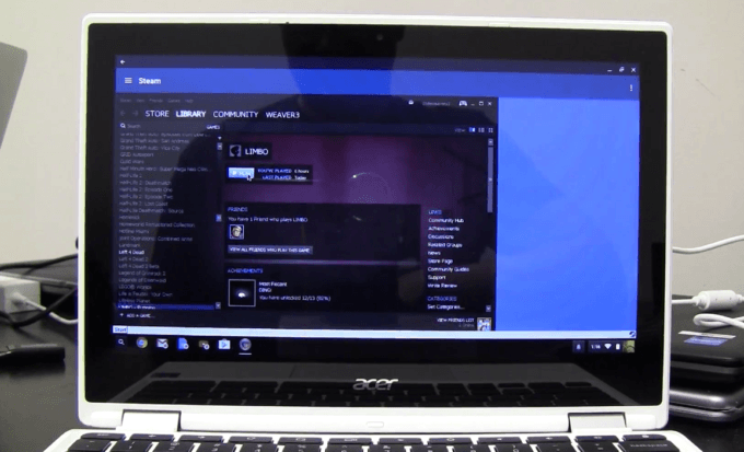 CodeWeaver ienes Windows x86 lietotnes Google Chromebook datorā