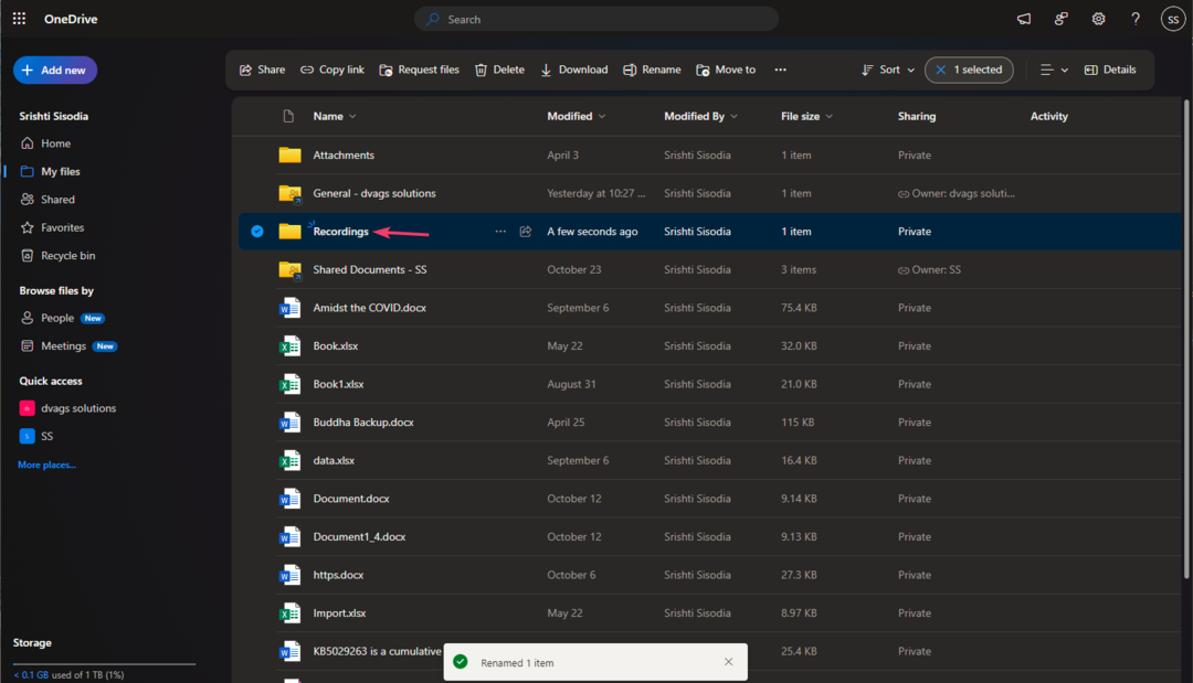 OneDrive - Microsoft Teams の記録場所を記録する