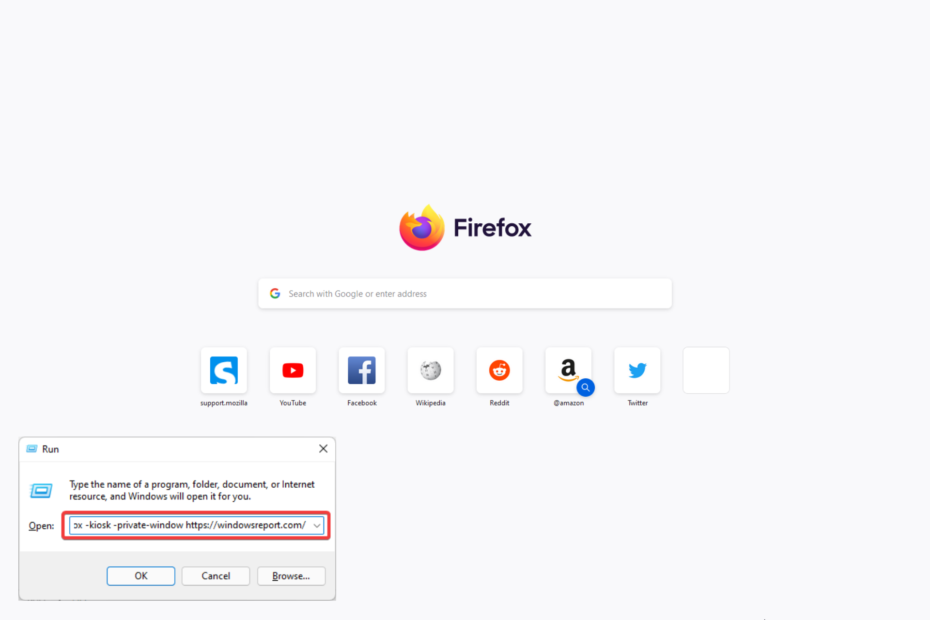 Modul chioșc Firefox