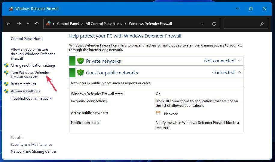 Možnosť Zapnúť alebo vypnúť program Windows Defender Steam nedokáže synchronizovať súbory